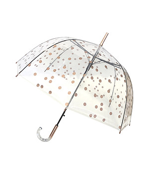 Прозрачен unisex чадър с принт на точки снимка