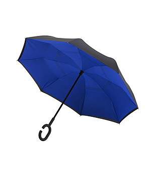 Unisex чадър в кралскосиньо и черно снимка