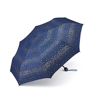 Дамски син чадър с принт Звездички снимка