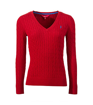 Дамски пуловер в червен нюанс Katie снимка