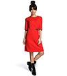 Червена рокля с декоративен елемент Pamela-0 снимка