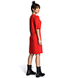 Червена рокля с декоративен елемент Pamela-1 снимка