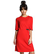 Червена рокля с декоративен елемент Pamela-2 снимка