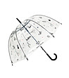 Прозрачен чадър с многоцветен принт Happy-0 снимка