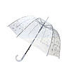Прозрачен чадър с принт в сребристо-0 снимка