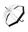 Прозрачен куполообразен чадър с черен кант-1 снимка
