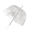 Куполообразен прозрачен чадър с бяла дръжка-0 снимка