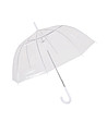 Куполообразен прозрачен чадър с бяла дръжка-0 снимка