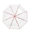 Прозрачен дамски чадър с червен кант -2 снимка