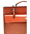 Дамска кожена бизнес чанта в цвят коняк Rita-3 снимка