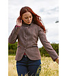 Дамско сако с вълна в меланж на сиво и цвят бургунд Melody-2 снимка