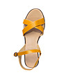 Жълти кожени дамски сандали Melisa-1 снимка