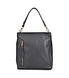 Дамска кожена чанта в черно Zoe-0 снимка