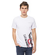 Памучна мъжка бяла тениска с щампа Alister-0 снимка