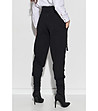 Черен дамски панталон с памук Zina-2 снимка