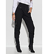 Черен дамски панталон с памук Zina-3 снимка
