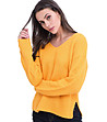 Дамски пуловер в цвят охра с мохер и кашмир Sina-1 снимка