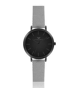 Дамски часовник в черно и сребристо Fani снимка