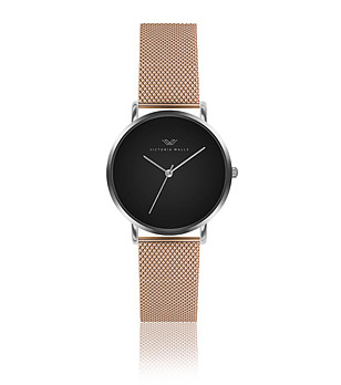 Дамски часовник в сребристо, черно и розовозлатисто Sanita снимка