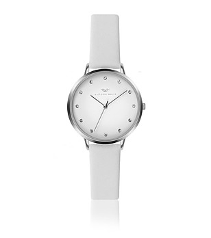 Дамски часовник в сребристо и бяло Klea снимка