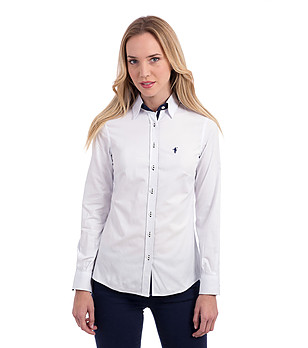 Бяла памучна дамска риза Carеn снимка