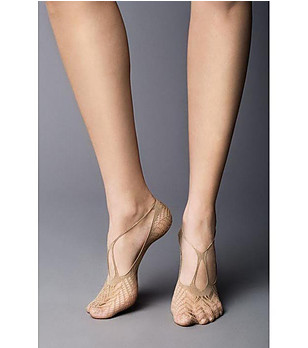 Бежови дамски изрязани чорапи Beresca снимка