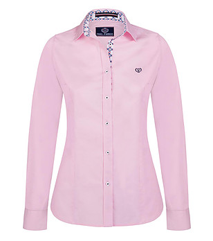 Дамска памучна риза в розово Viv снимка