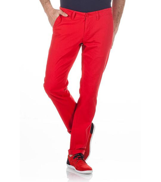 Мъжки памучен панталон в червено Grant снимка