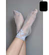 Дамски черни чорапи с флорални мотиви 20 DEN Jana-0 снимка