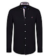 Черна мъжка памучна риза с дълъг ръкав Drew-0 снимка
