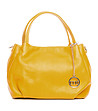 Жълта дамска кожена чанта Nika-0 снимка