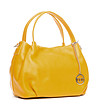 Жълта дамска кожена чанта Nika-2 снимка