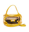 Жълта дамска кожена чанта Nika-3 снимка