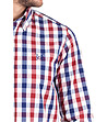Мъжка памучна карирана риза в червено, тъмносиньо и бяло Oggy-3 снимка