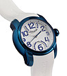 Дамски бял часовник със син корпус и силиконова каишка Zairo-1 снимка