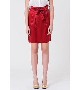 Червена елегантна пола Arabella от коприна снимка