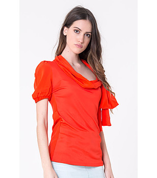 Светлочервена дамска блуза Zara снимка