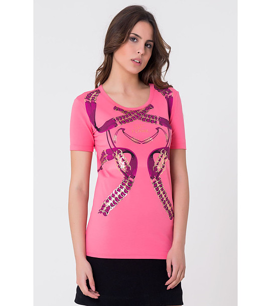 Памучна дамска розова тениска Lisa снимка