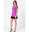 Дамска памучна тениска в лилаво Gina-2 снимка