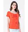 Памучна дамска тениска в оранжево Heather-0 снимка