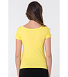 Памучна дамска тениска в жълто Heather-1 снимка