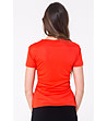 Дамска копринена тениска в червено с ефектен принт Tina-2 снимка