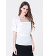 Бяла дамска блуза с памук Zoe-0 снимка