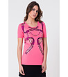 Памучна дамска розова тениска Lisa-0 снимка