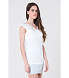 Бяла памучна дамска блуза с декорация Janine-0 снимка