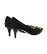 Черни дамски велурени обувки с декорация Arilda-2 снимка