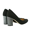Черни дамски велурени обувки с ефектен ток Jaci-2 снимка