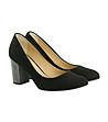 Черни дамски велурени обувки с ефектен ток Jaci-3 снимка
