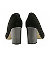 Черни дамски велурени обувки с ефектен ток Jaci-4 снимка