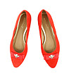 Червени дамски велурени обувки Daniela с декорация-1 снимка
